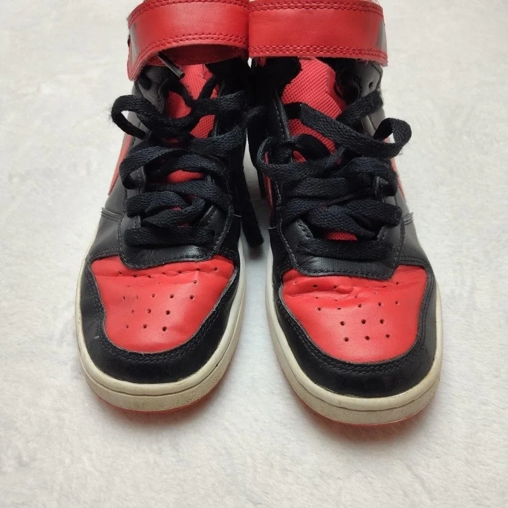 Nike Shoes Kid 4Y Black Red Jordan Borough Mid Sneaker Athletic Strap‎ CD7782